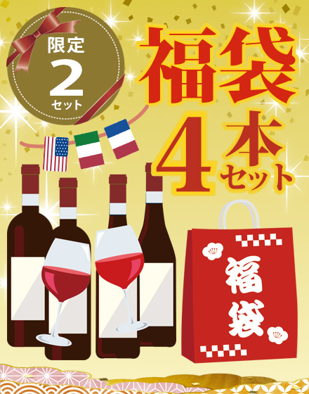 【2026年福袋】アメリカ・イタリア・フランス プレミアムワイン4本セット【送料無料】